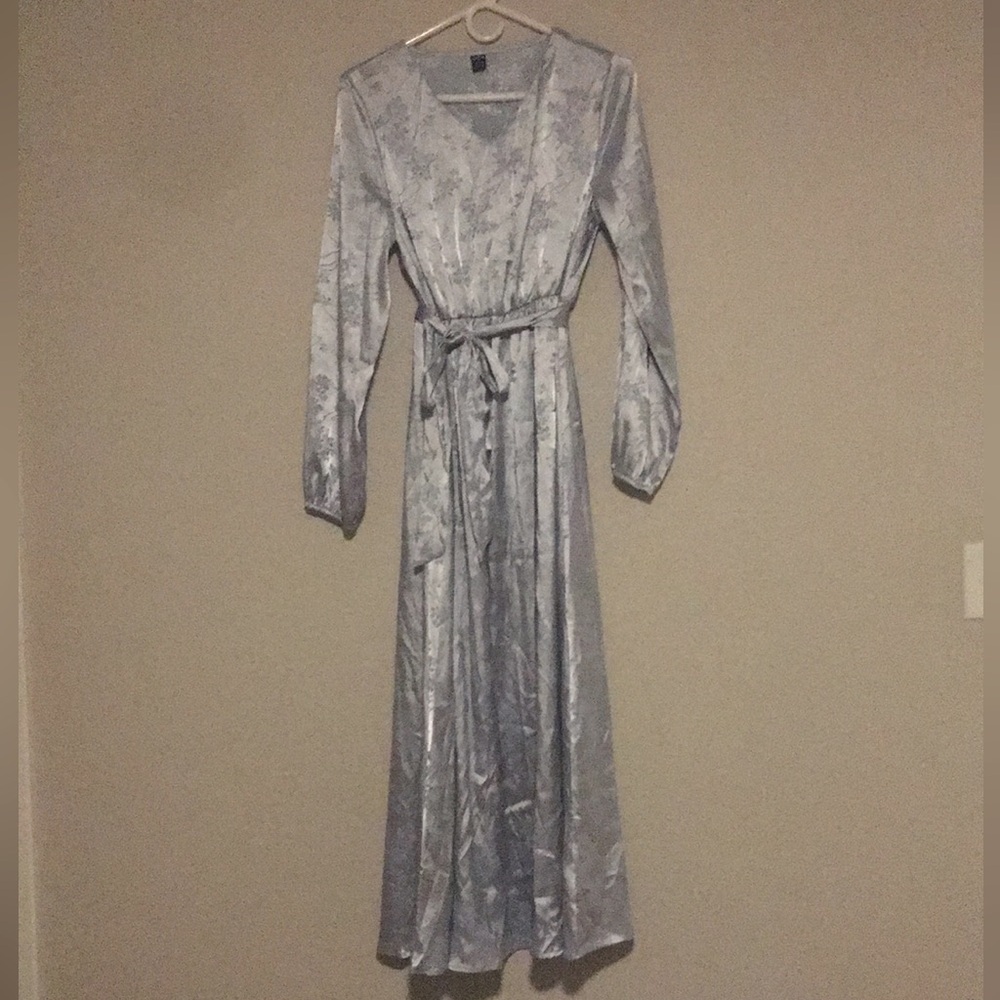 Satin maxi dress/ satin dress/ maxi/ silver